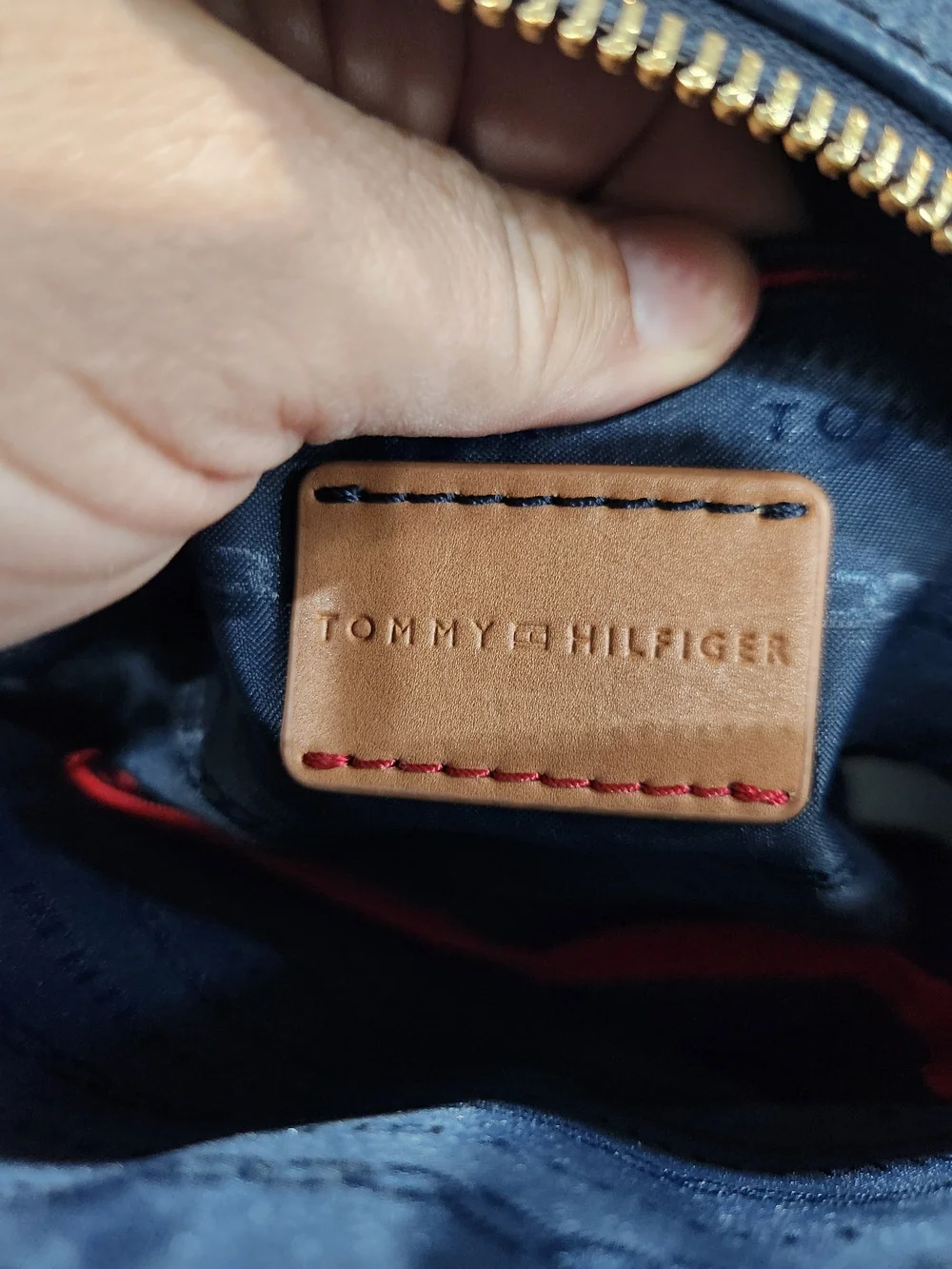 Tommy Hilfiger Dark Blue Pebbled Leather Mini Backpack
